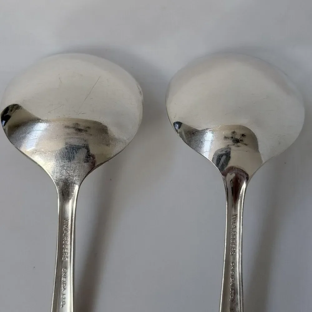 2pc Oneida Valley Rose Silverplat Cream Ladles 6 1/2” WmA Rogers 1956